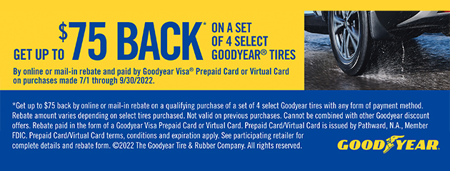Goodyear - NPP3 - $75 Rebate